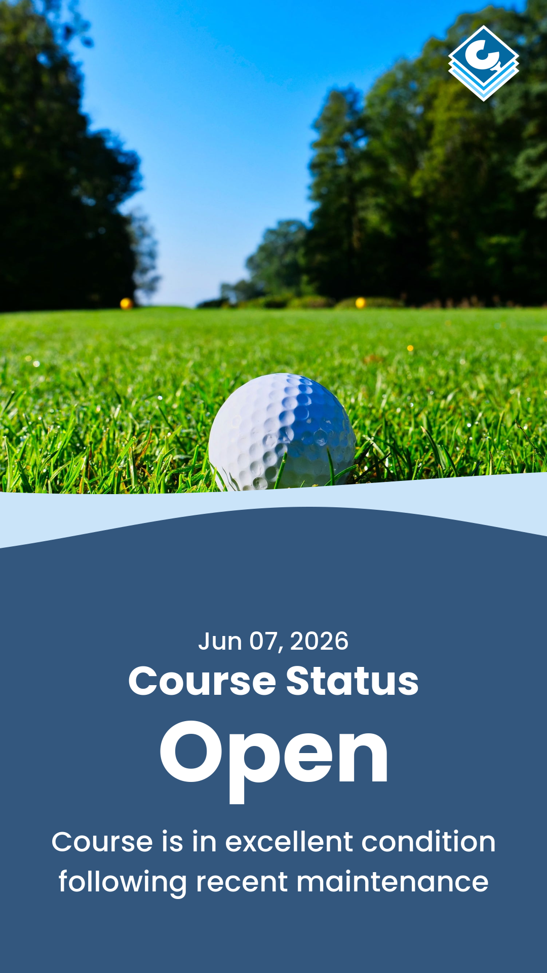 Example waves image showing a golf course update.