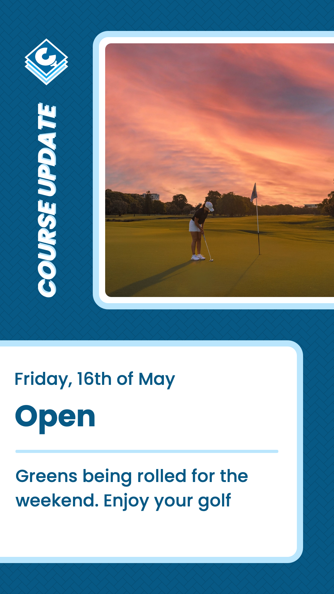 Example capsule image showing a golf course update.