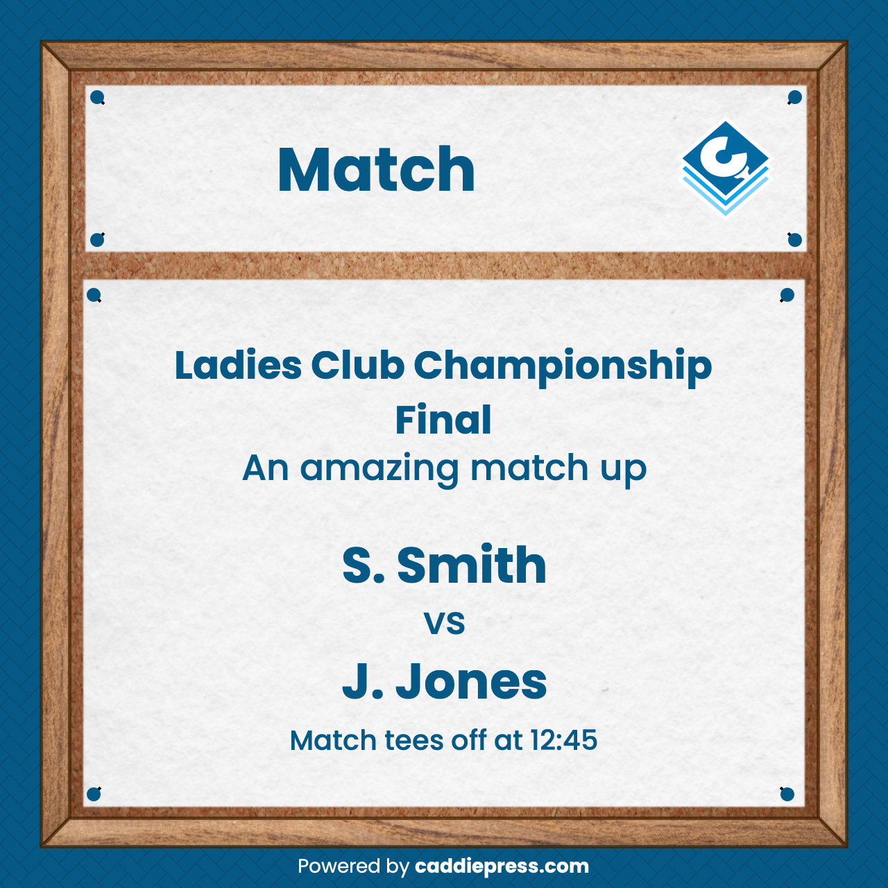 Example pinboard image showing match.