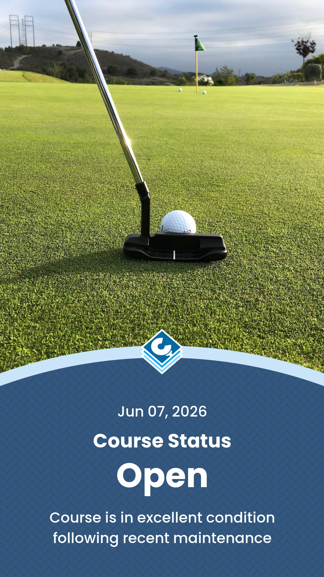 Example arc image showing a golf course update.