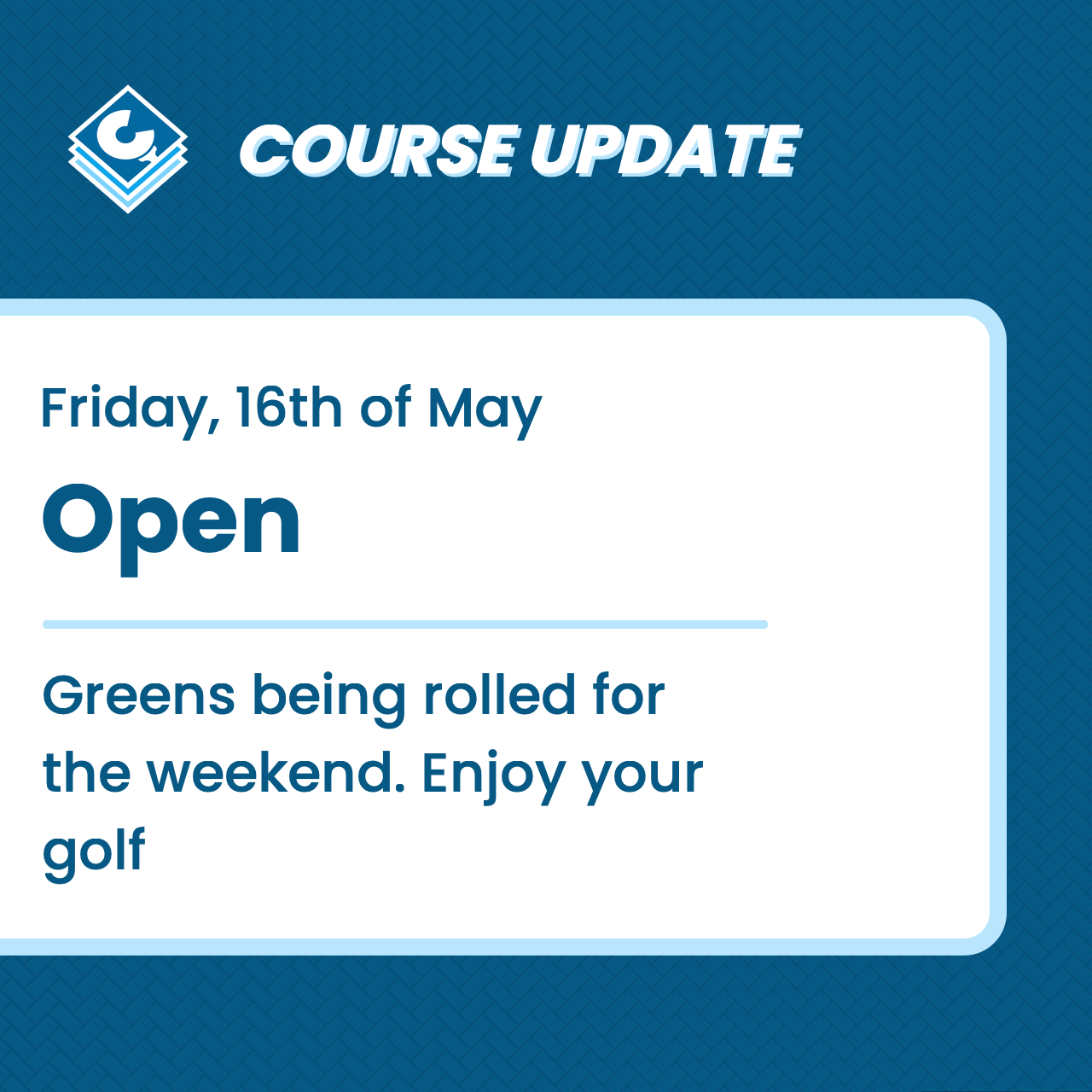 Example capsule image showing a golf course update.