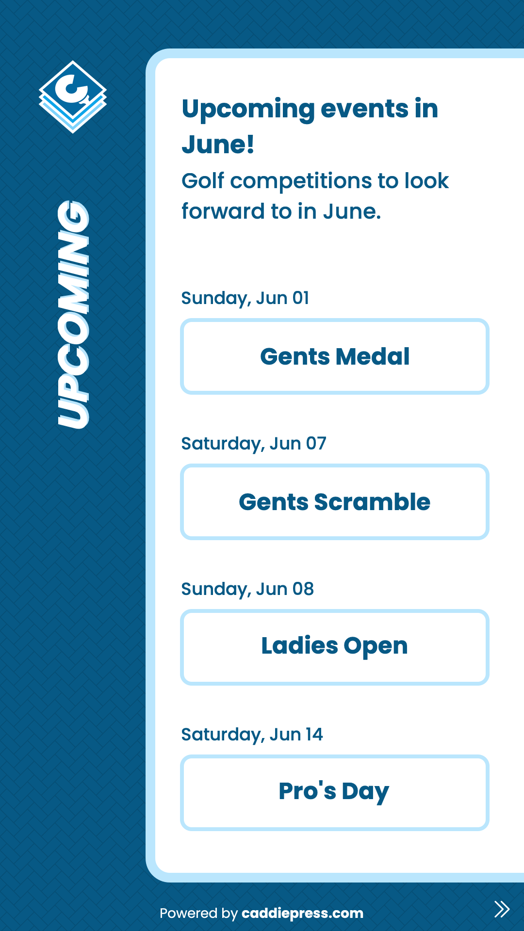 Example capsule image showing upcoming events.