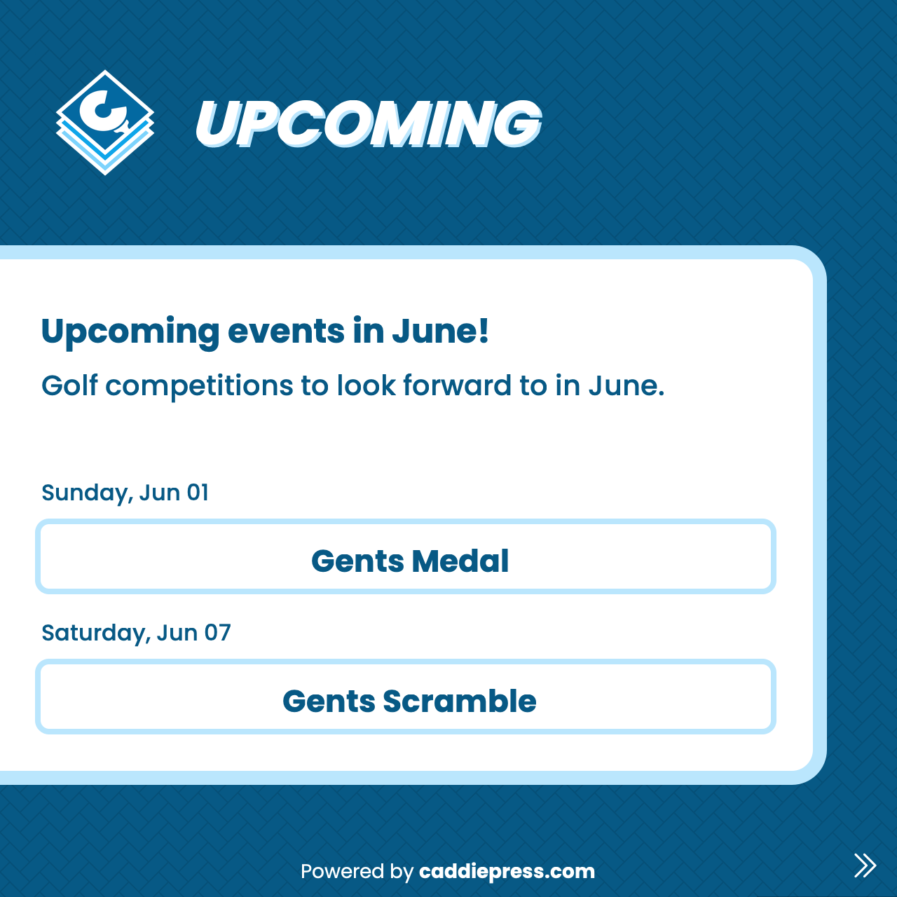 Example capsule image showing upcoming events.