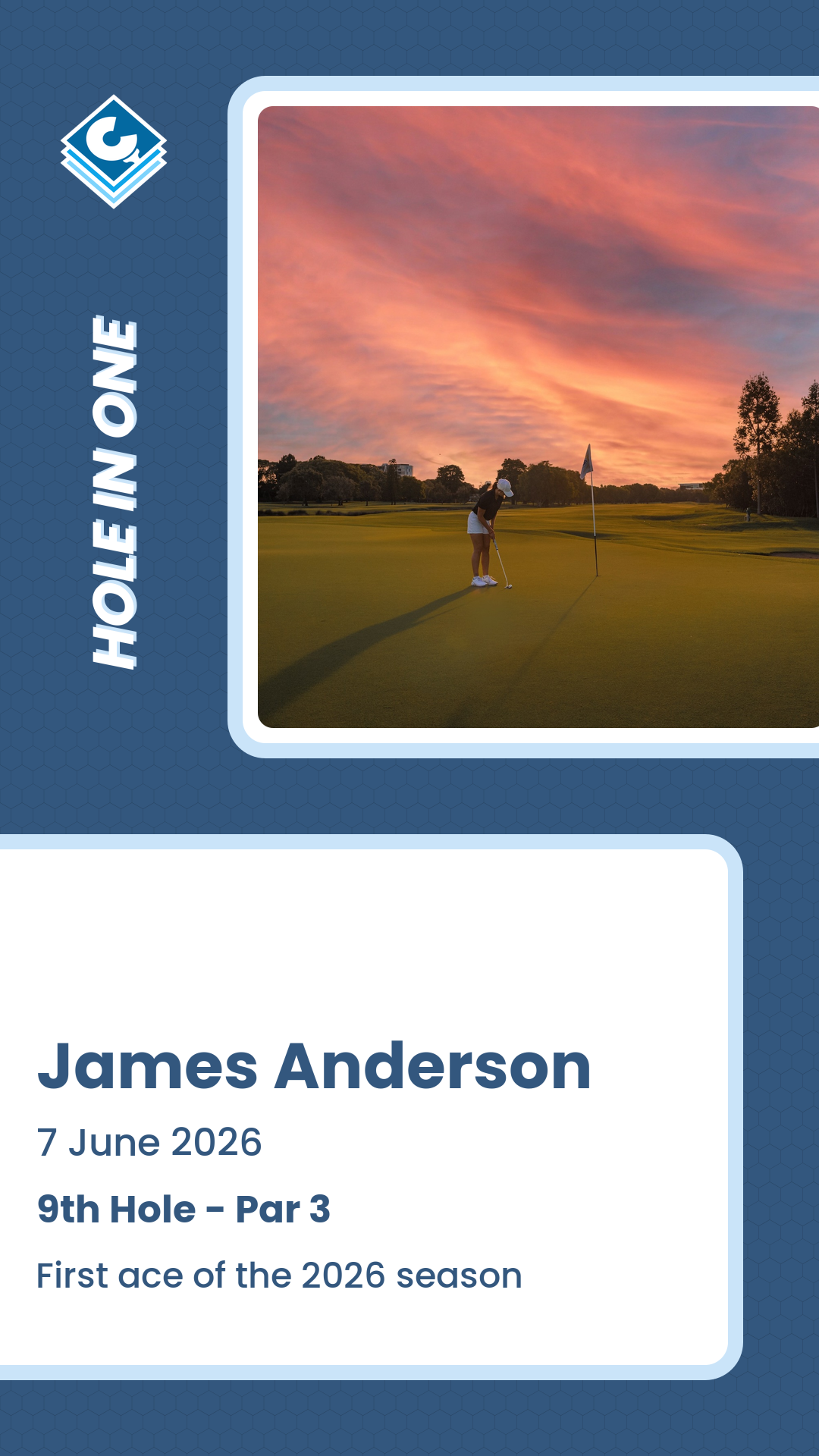 Example capsule image celebrating a hole in one.