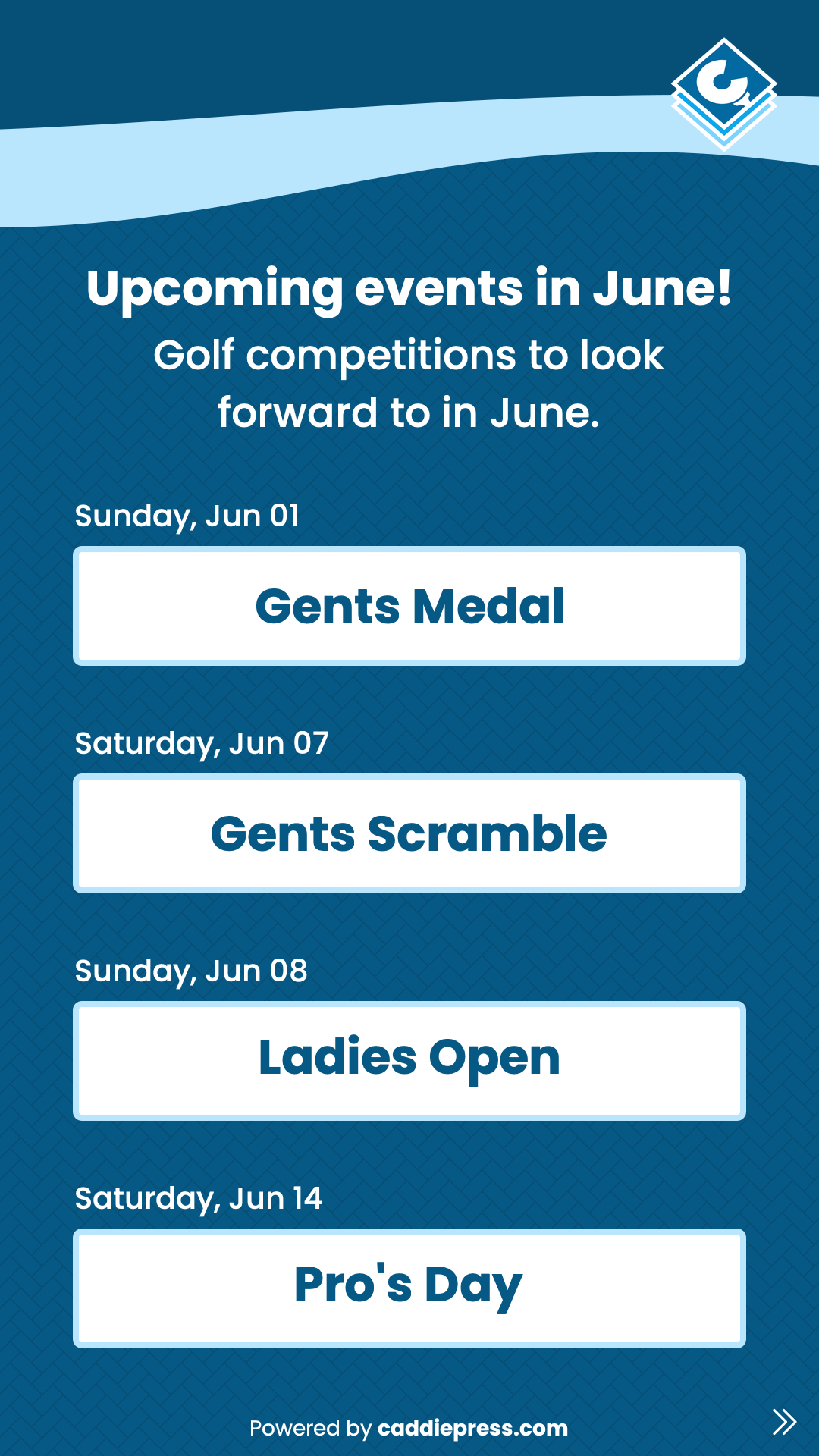 Example waves image showing upcoming events.