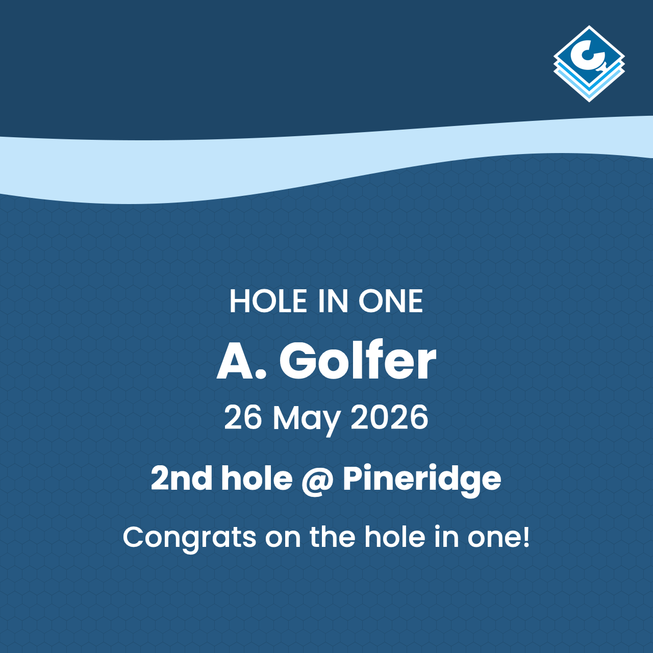 Example waves image celebrating a hole in one.