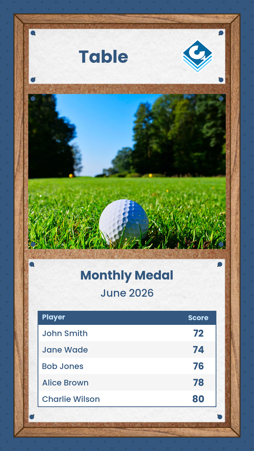 Example pinboard table image.
