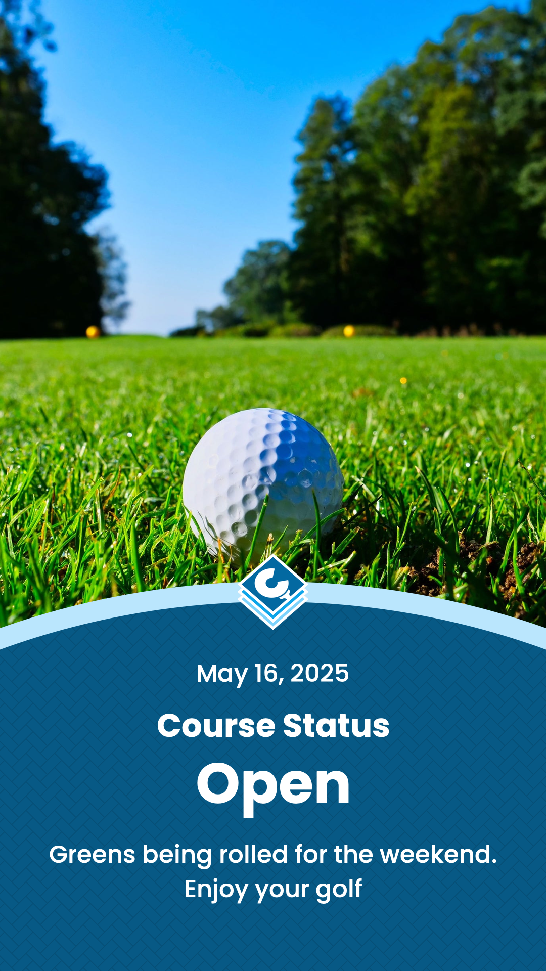 Example arc image showing a golf course update.