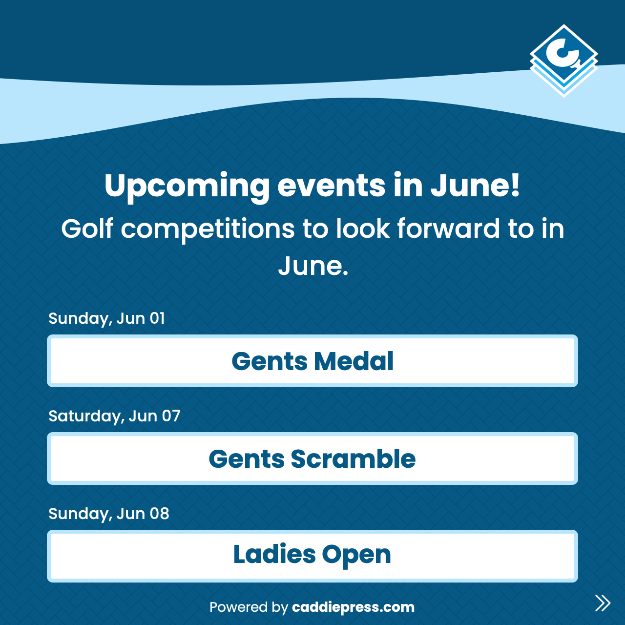 Example waves image showing upcoming events.