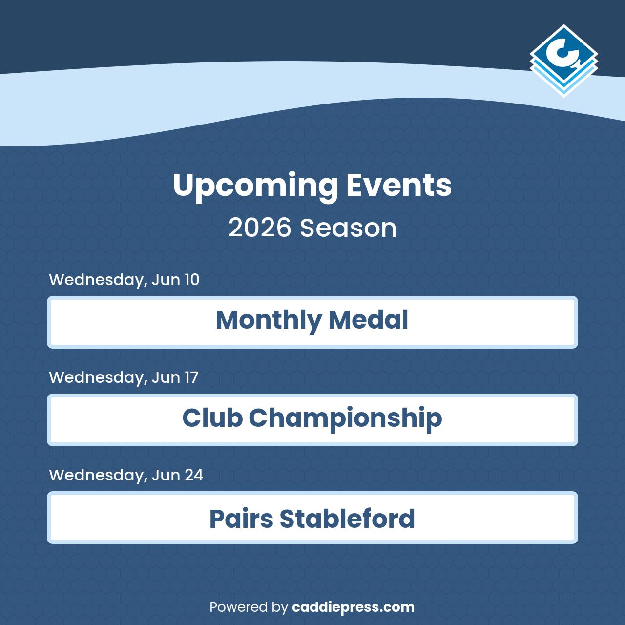 Example waves image showing upcoming events.