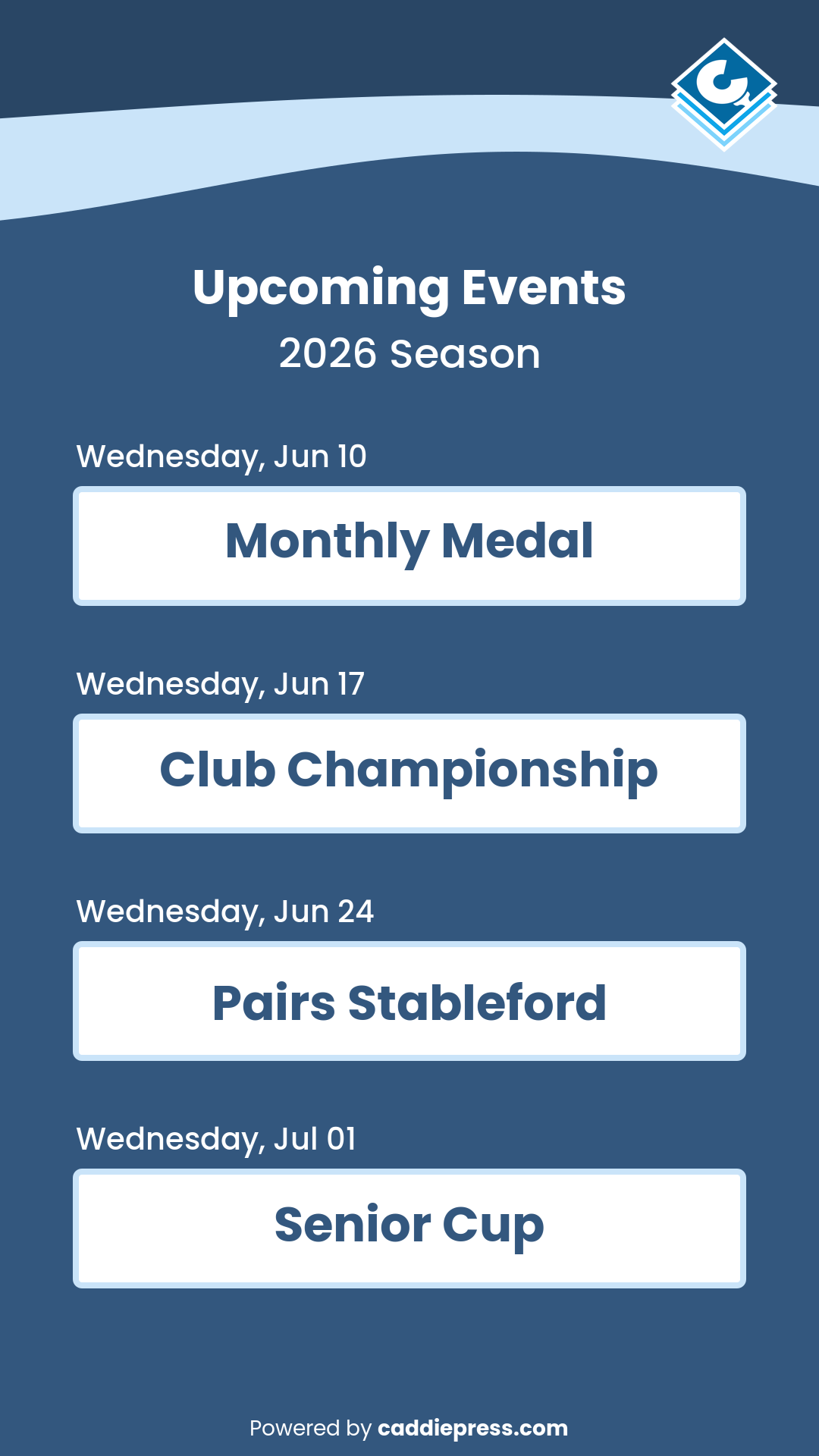 Example waves image showing upcoming events.