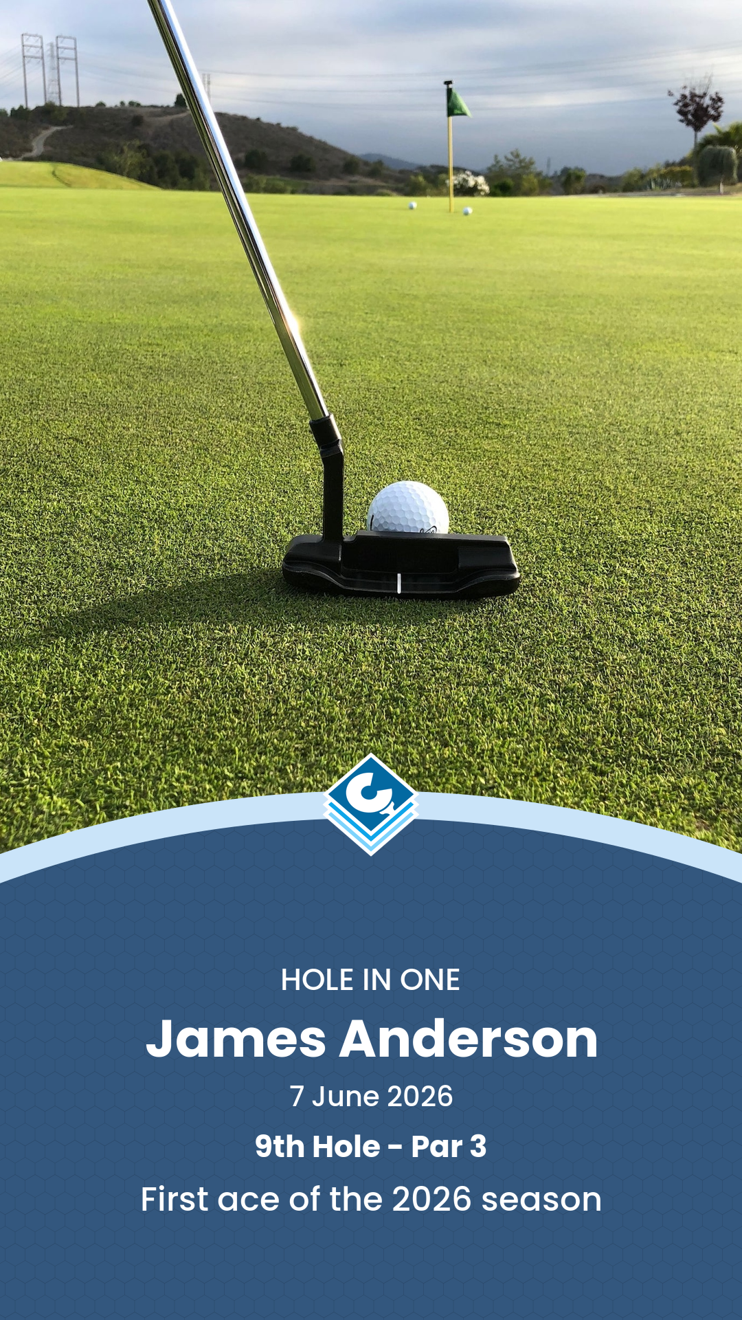 Example arc image celebrating a hole in one.