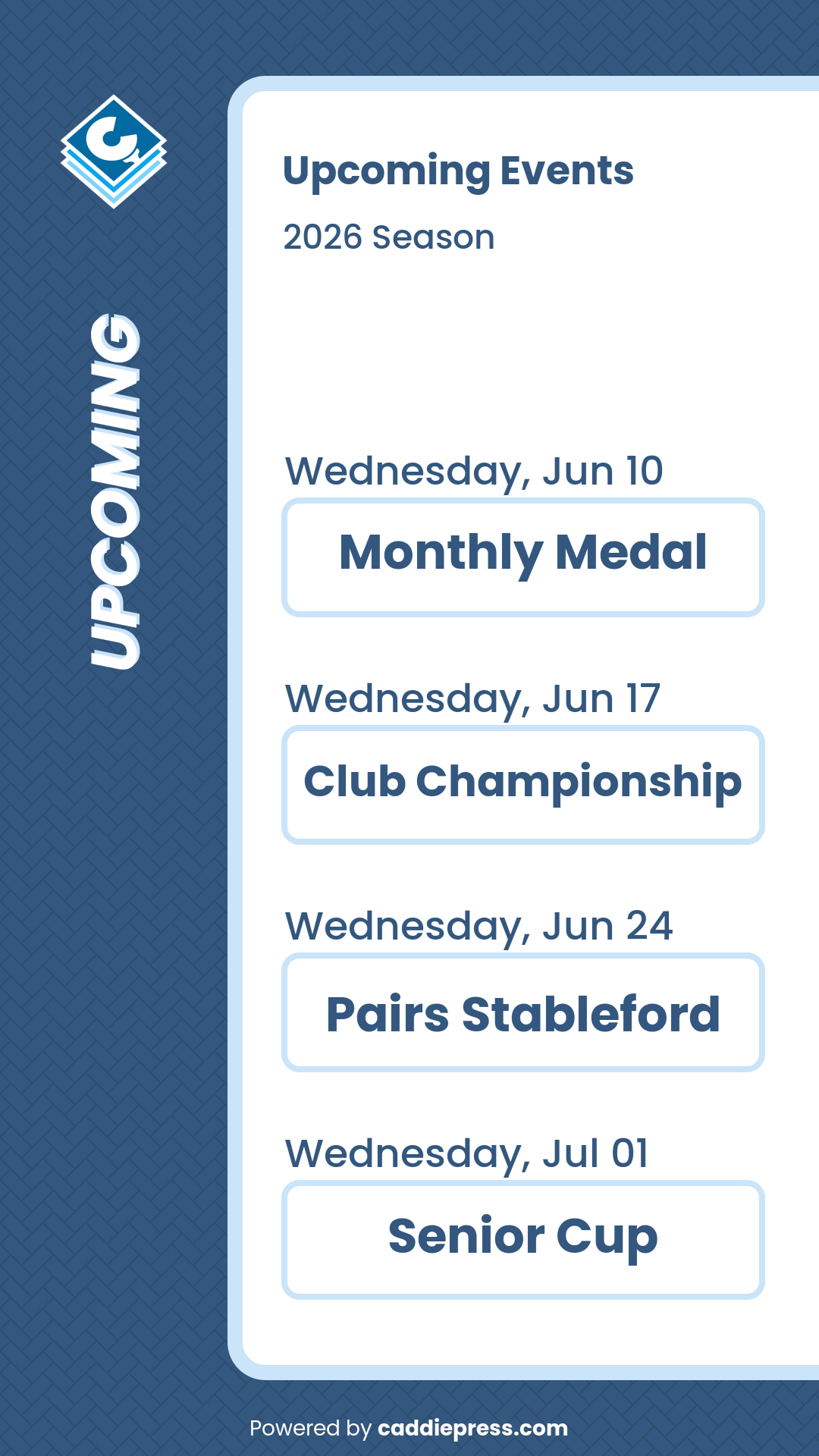 Example capsule image showing upcoming events.