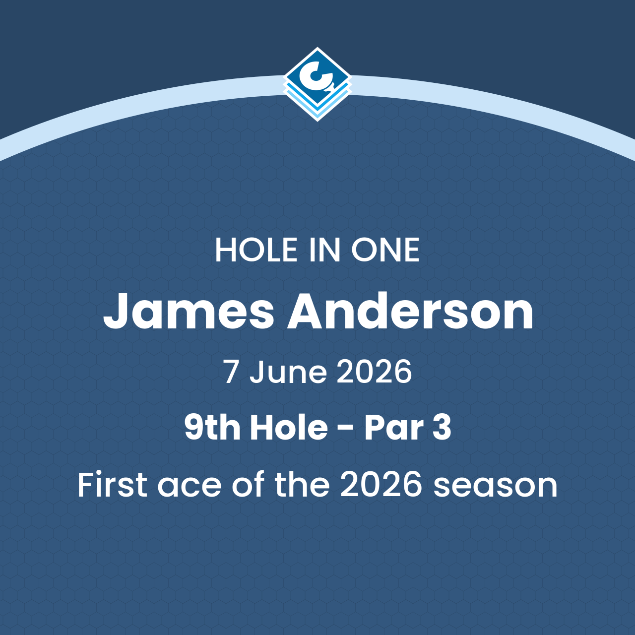 Example arc image celebrating a hole in one.