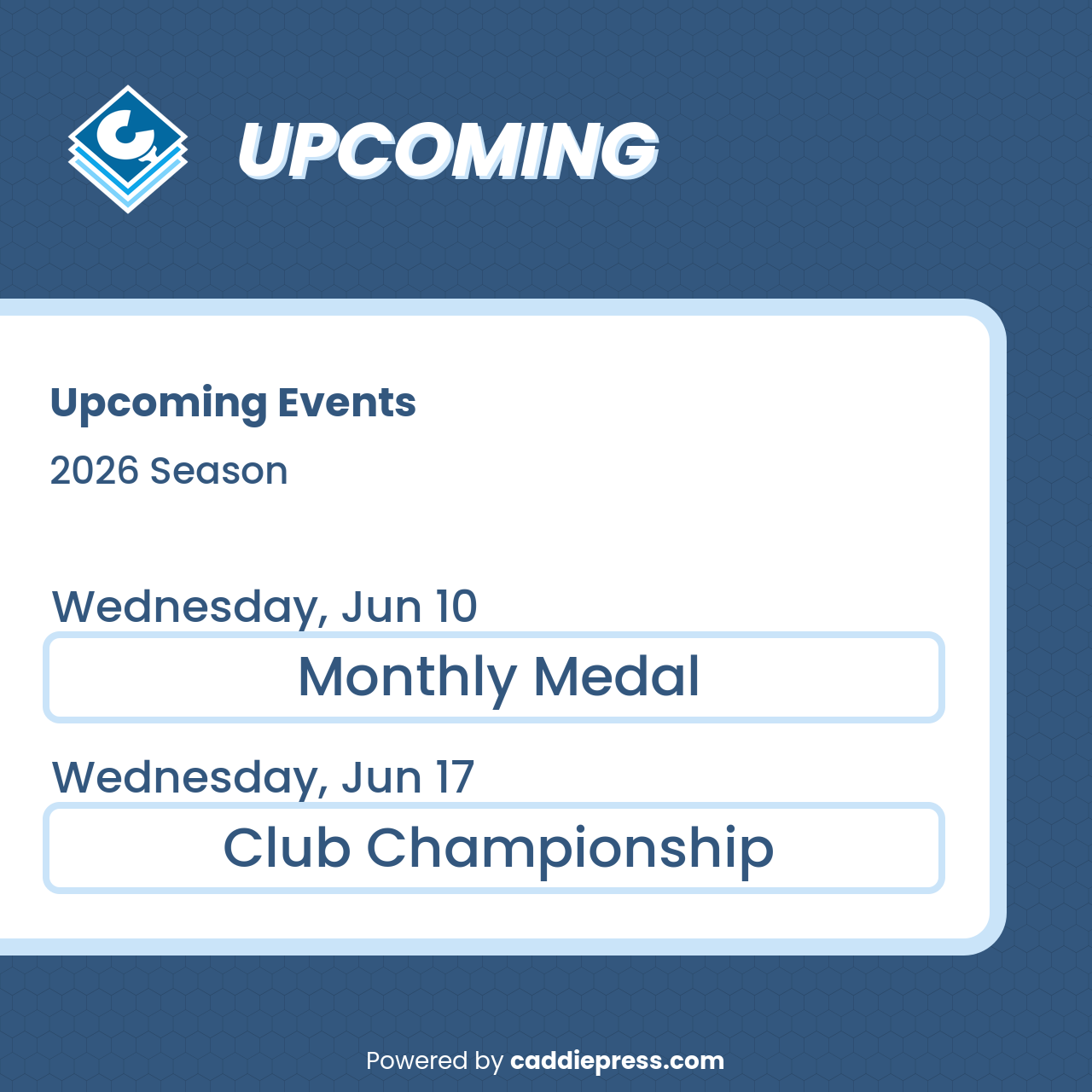 Example capsule image showing upcoming events.